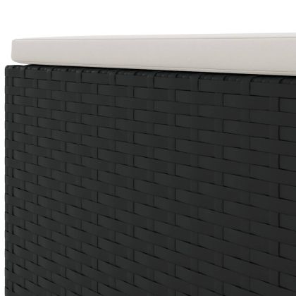 Градински лаундж комплект с възглавници 8 части черен полиратан