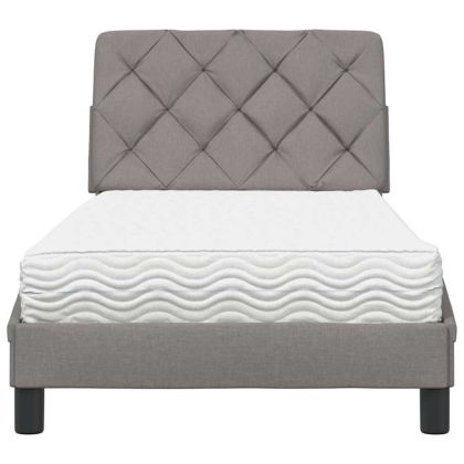 Легло с матрак, таупе, 90x200 см, плат