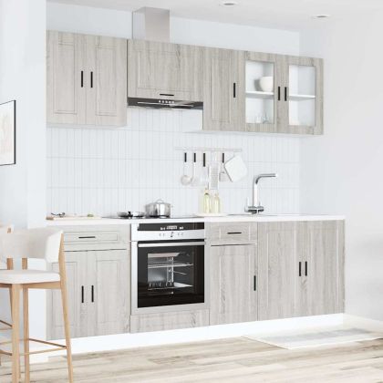 Комплект кухненски шкафове от 8 части Kalmar, инженерно дърво