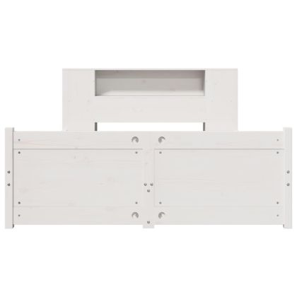 Легло с етажерка за книги, без матрак, 135x190 см, бор масив