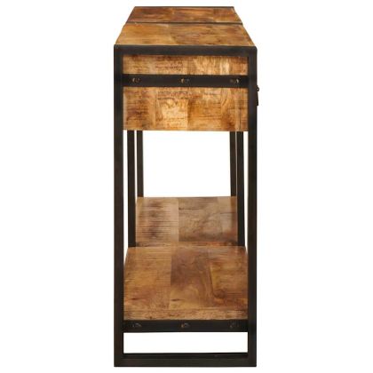 Конзолни маси с чекмедже 2 pcs Кафяво Солидно мангово дърво