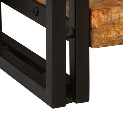 Конзолни маси с чекмедже 2 pcs Кафяво Солидно мангово дърво