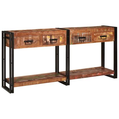 Конзолни маси с чекмедже 2 pcs Многоцветен 161 x 33 x 75 см
