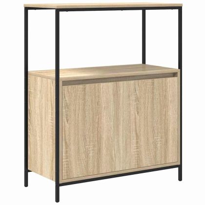 Комплект мебели за баня с рафт 5 pcs Сономски дъб и черно