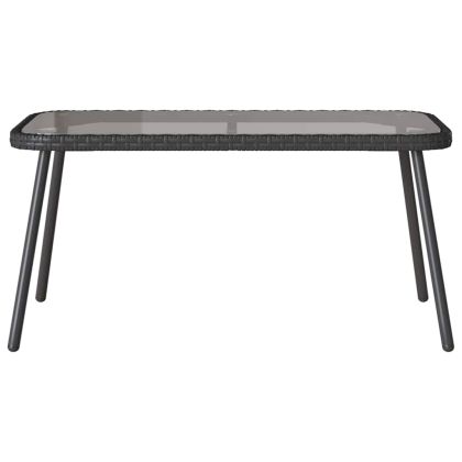 Комплект за хранене в градината 2 pcs Черно полиратан