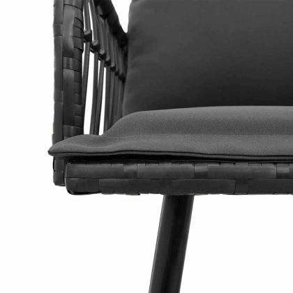 Градински Софа Комплект 2 pcs Черно полиратан