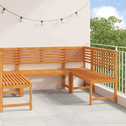 Комплект градинска пейка 5 pcs Кафяво Солидно акациево дърво