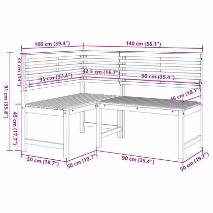 Комплект градинска пейка 3 pcs Кафяво Солидно акациево дърво