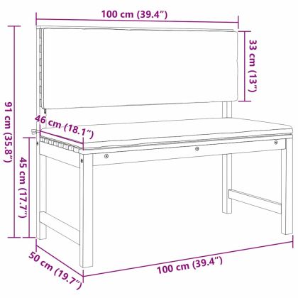 Комплект градинска пейка 3 pcs Кафяво Солидно акациево дърво
