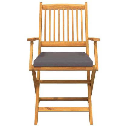 Сгъваем стол с възглавница 4 pcs Сив 49 x 57.5 x 92см