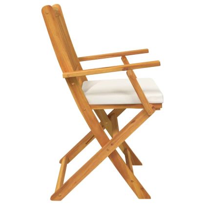 Сгъваем стол с възглавница 6 pcs Бяло 49 x 57.5 x 92см