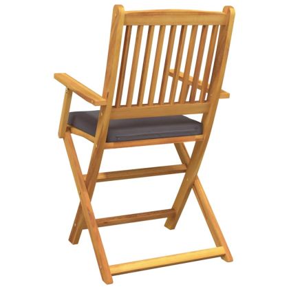 Сгъваем стол с възглавница 6 pcs Сив 49 x 57.5 x 92см