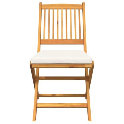 Сгъваем стол с възглавница 8 pcs Бяло 49 x 57.5 x 92см