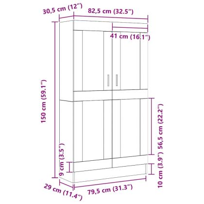 Шкаф за книги Черния дъб 82,5 x 30,5 x 150 см Инженерно дърво