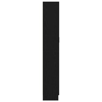 Шкаф за книги Черен дъб 82,5 x 30,5 x 185 см Инженерно дърво
