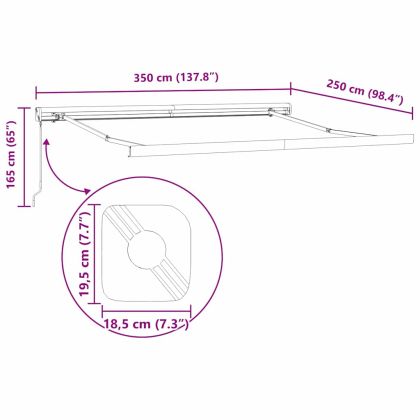 Сгъваем навес Жълт и оранжев 350 x 250 cm Текстил и Метал