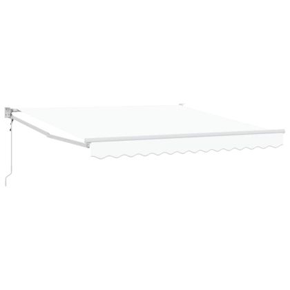 Сгъваем навес Бяло 350 x 250 cm Полиестер и алуминий