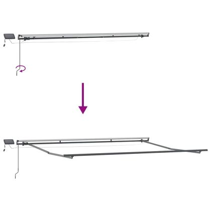 Сгъваем навес С LED лентисти светлини Бяло 400 ×350 cm текстил