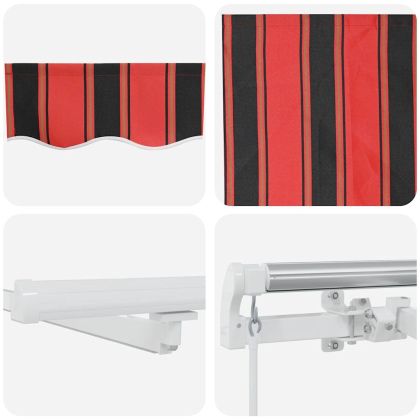 Сгъваем навес Оранжево и кафяво 450 × 300 cm Текстил и стомана