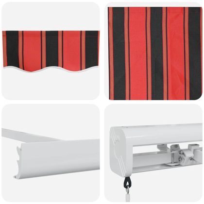 Сгъваем навес Червен и Черен 500 × 300 cm Текстил и Метал