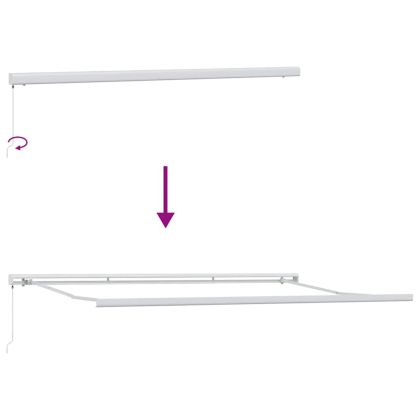 Сгъваем навес Жълт и оранжев 500 × 300 cm Текстил и Метал