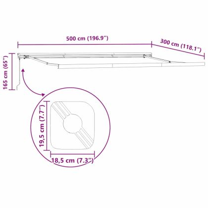 Сгъваем навес Жълт и оранжев 500 × 300 cm Текстил и Метал