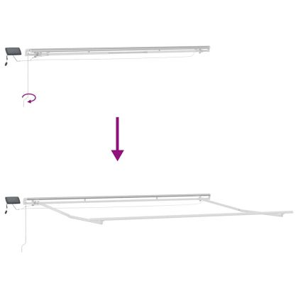 Сгъваем навес Бяло 500 × 350 cm Текстил и стомана
