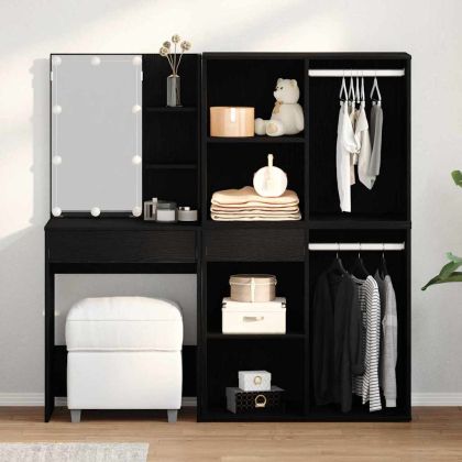 Комплект LED тоалетно огледало Черния дъб 140 x 40 x 140 см