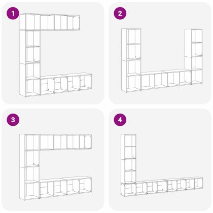 Рафт за книги 3 pcs Черния дъб 36 x 30 x 143 cm Инженерно дърво