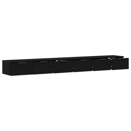 Стенно монтиран шкаф 2 pcs Черния дъб 102 x 30 x 20 см