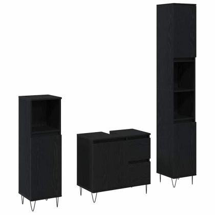 Комплект мебели за баня 3 pcs Черния дъб 30 x 30 x 190 см