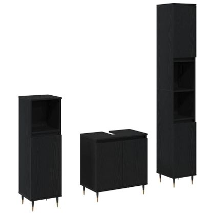 Комплект мебели за баня 3 pcs Черния дъб 30 x 30 x 190 см