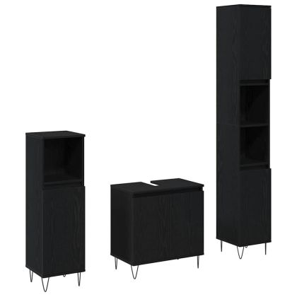 Комплект мебели за баня 3 pcs Черния дъб 30 x 30 x 190 см