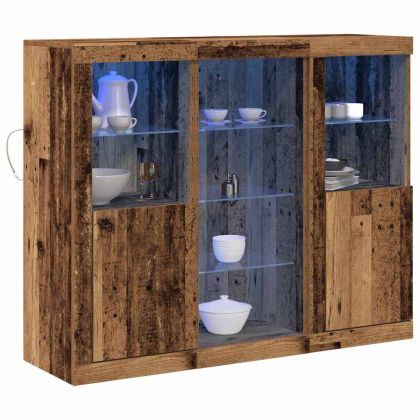LED конзолна маса Старо дърво 123 x 37 x 100 см