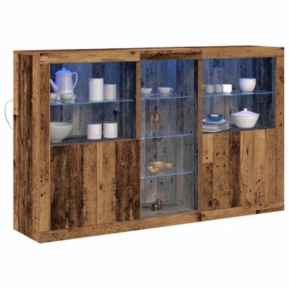 LED конзолна маса Старо дърво 162 x 37 x 100 см