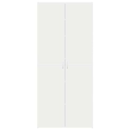 Шкаф за обувки с рафт Бяло 80 x 35.5 x 180 см Инженерно дърво