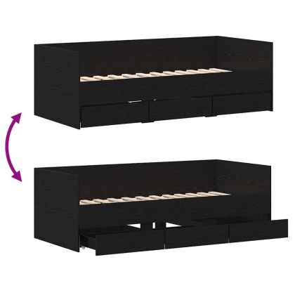 Легло-диван с таблото Черния дъб 90 x 190 cm Инженерно дърво