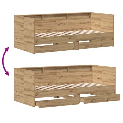 Легло-диван с таблото Дъб 90 x 200 cm Инженерно дърво