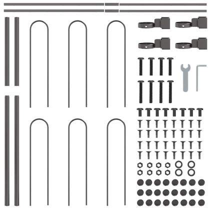 Градска ограда 4 pcs Сив 6,8 x 0,8 м Прахово боядисана стомана