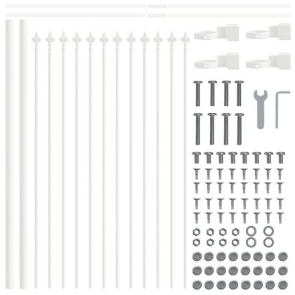 Градска ограда 5 pcs Бяло 8,5 x 0,6 м Прахово боядисана стомана