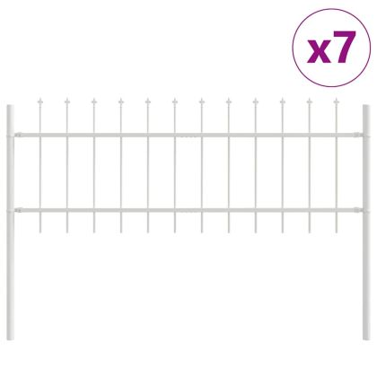 Градска ограда 7 pcs Бяло 11,9 x 0,6 м