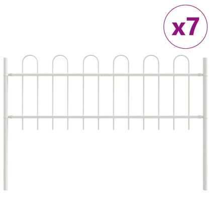 Градска ограда 7 pcs Бяло 11,9 x 0,6 м