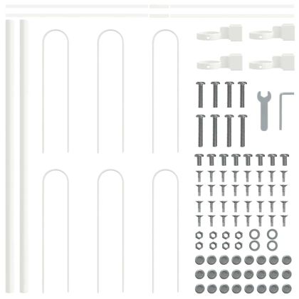 Градска ограда 8 pcs Бяло 13,6 x 0,6 м