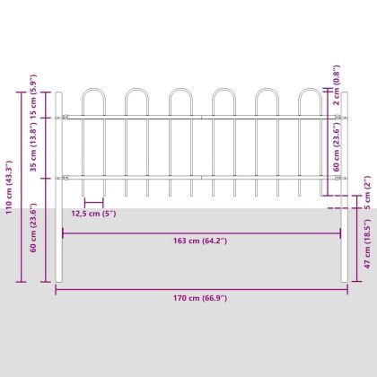 Градска ограда BOXTEL 9 бр. 15,3 x 0,6 м Сив