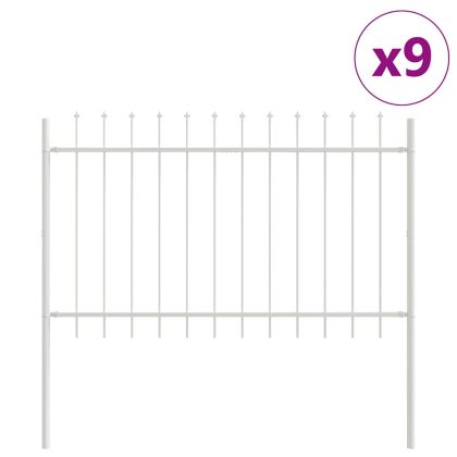 Градска ограда 9 pcs Бяло 15,3 x 1,2 м