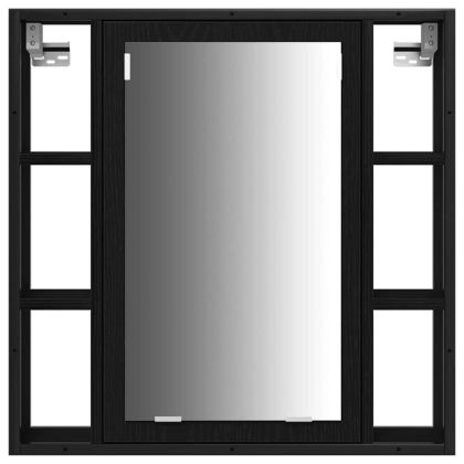 Модулни единици за баня с рафт 3 pcs Черно Инженерно дърво