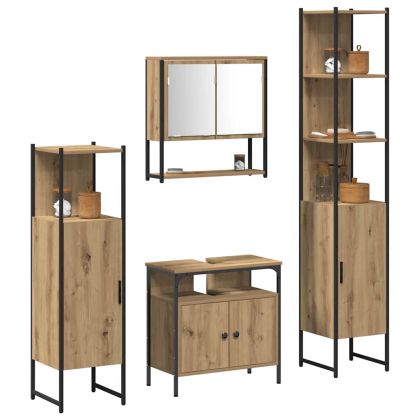 Комплект мебели за баня 4 pcs дъб артизан Инженерно дърво