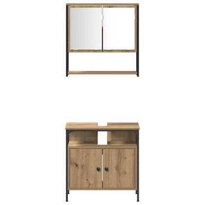Комплект мебели за баня 4 pcs дъб артизан Инженерно дърво