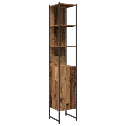 Комплект мебели за баня с врата 4 pcs Кафяво 33 x 33 x 185.5 см