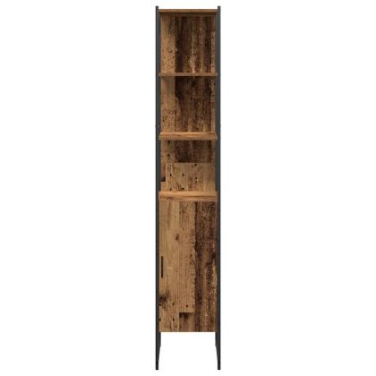 Комплект мебели за баня с врата 4 pcs Кафяво 33 x 33 x 185.5 см